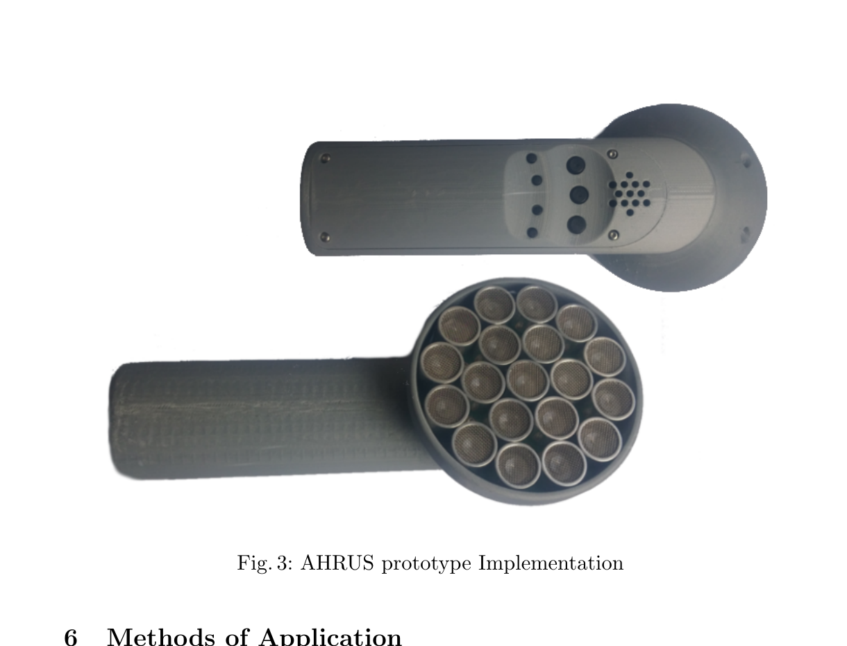 Foto des AHRUS-Prototyps mit Gehaeuse und Transducer-Array.