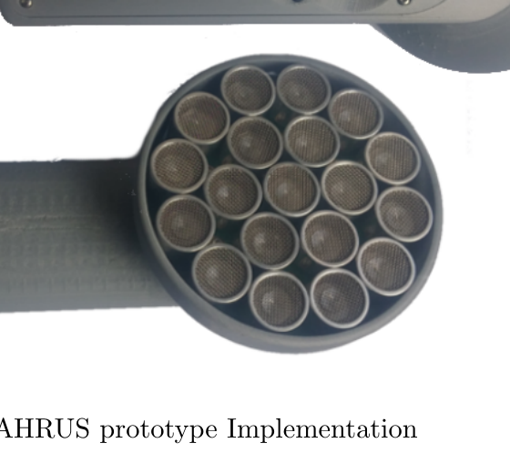 Detailfoto des runden Transducer-Arrays am AHRUS-Prototyp.